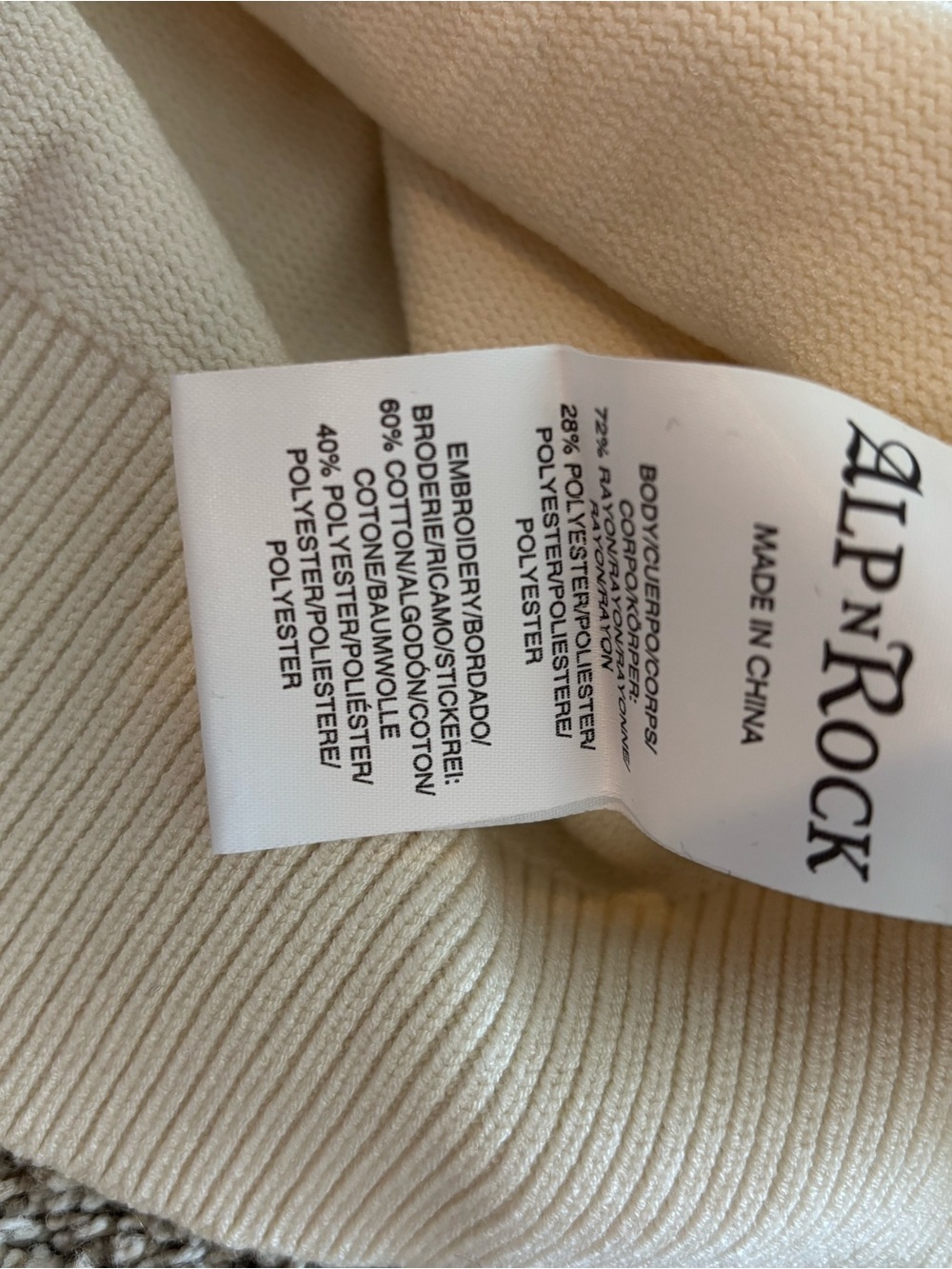 Alp N Rock Cream Turtleneck Sweater with Multicolor Skier Embroidery - Picture 4 of 4